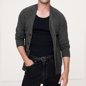 Banana Republic Grey Italian Merino Cardigan Jumper size medium